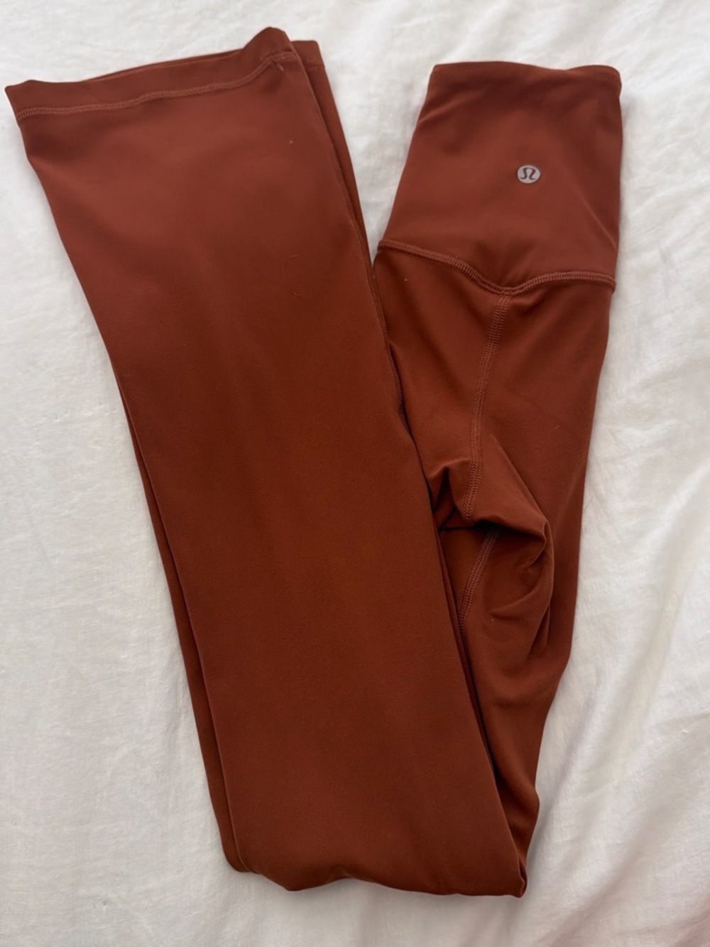 Lululemon Burnt Orange Short Flare Leggings